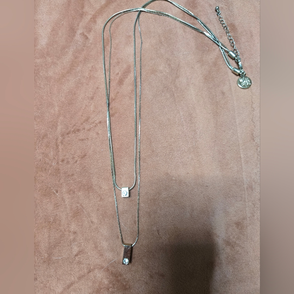 Elegant Silver Double Chain Necklace